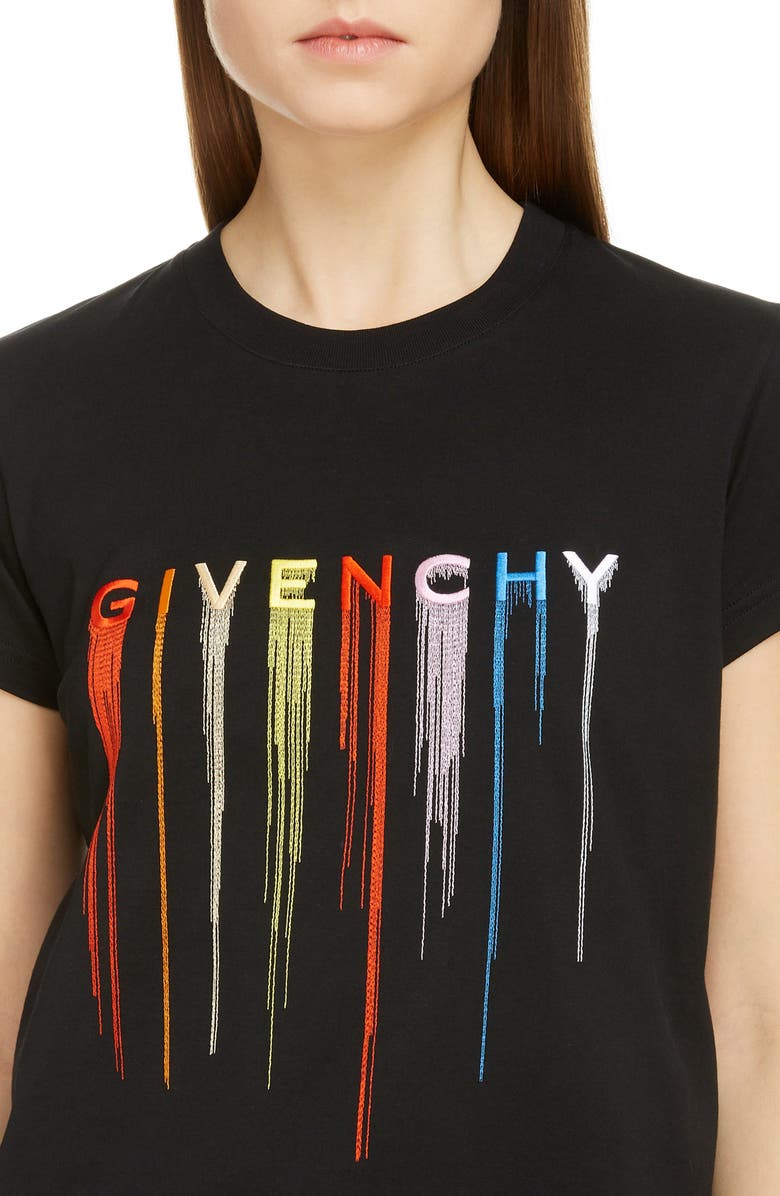 Givenchy Embroidered Logo Cotton T-Shirt, Alternate, color,