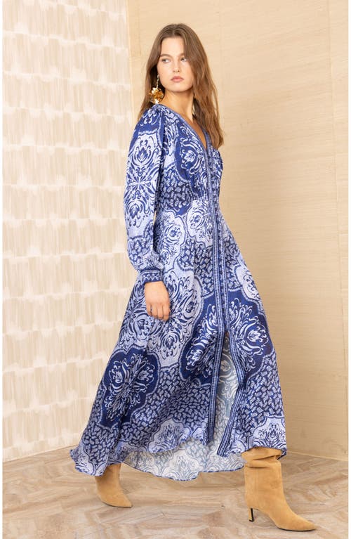 Hale Bob Noor Charmeuse Dress In Blue
