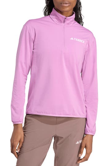 Adidas Originals Adidas Climawarm Fleece Half Zip Sweatshirt In Pink