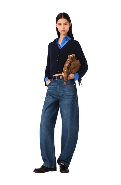 Balloon jeans with martingale