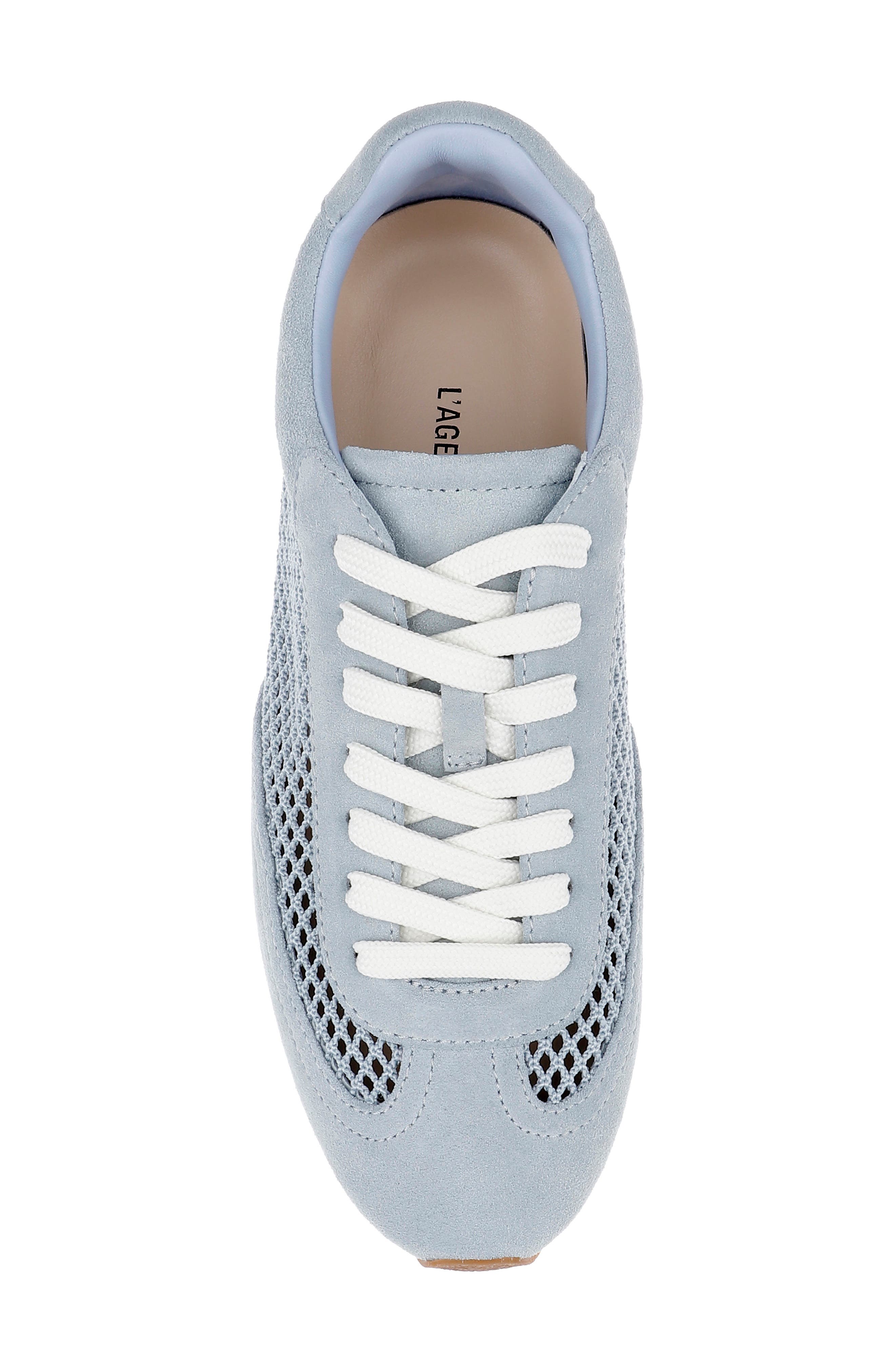 Jarah Mixed Media Sneaker, Alternate, color, PALE BLUE