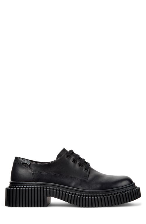 Camper Lace-up Platform Shoes In Black