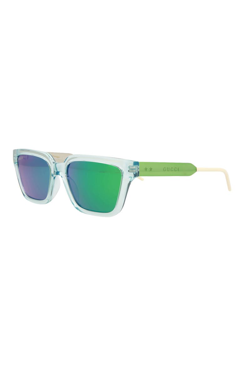 55mm Square Sunglasses, Alternate, color, LIGHT BLUE GREEN