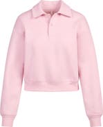 SKIMS Cotton Fleece Blend Polo Sweatshirt