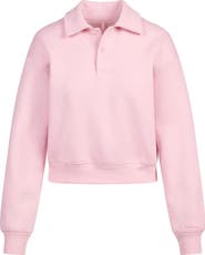 SKIMS Cotton Fleece Blend Polo Sweatshirt