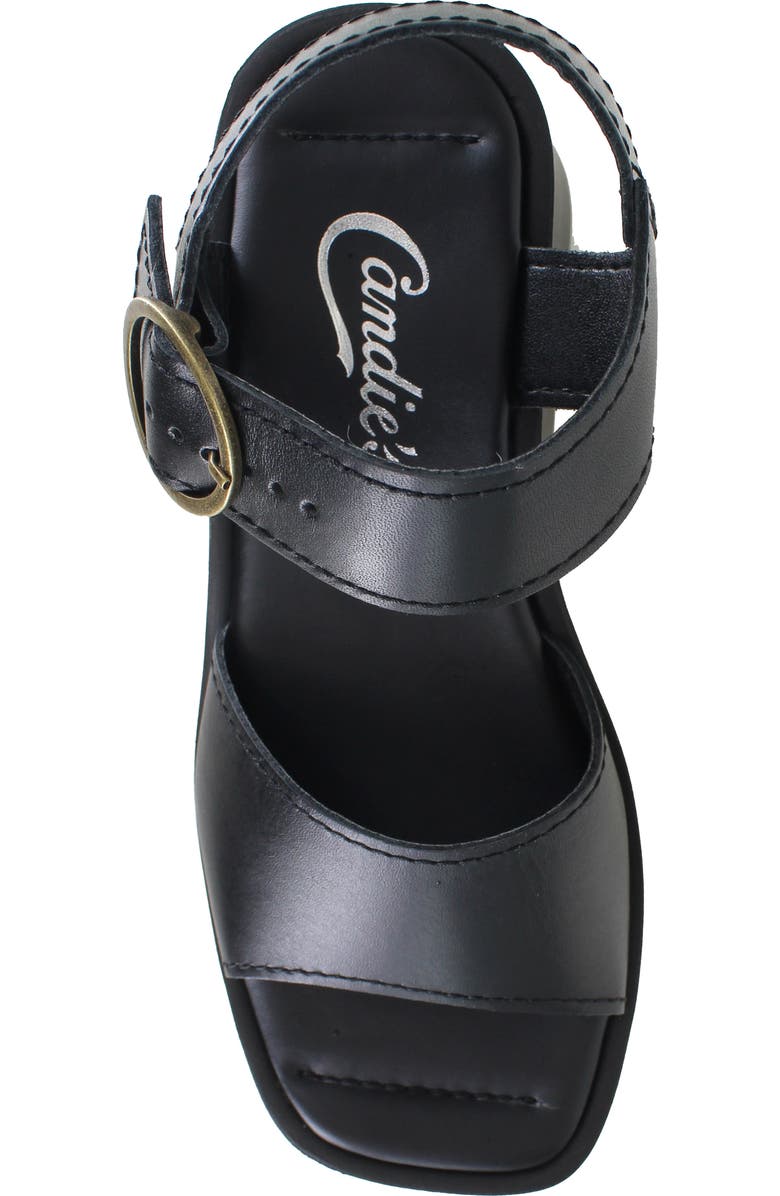 Candie's Anna Ankle Strap Platform Sandal, Alternate, color, Black Leather