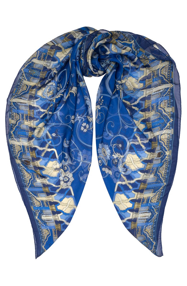 Elizabetta Natalia - Silk Scarf Shawl for Women, Main, color, Royal Blue