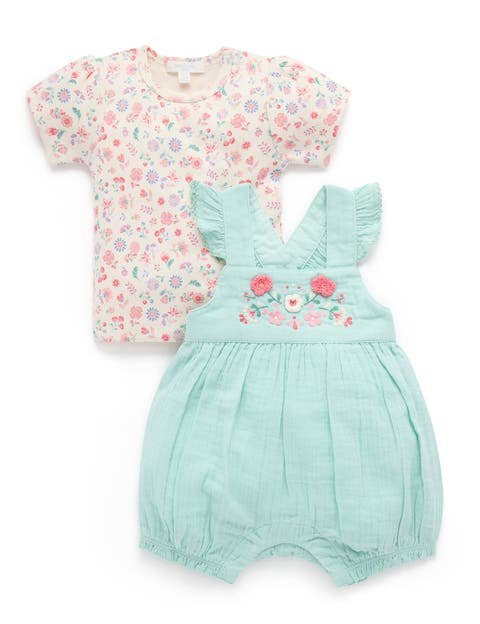 Embroidered Overall Set