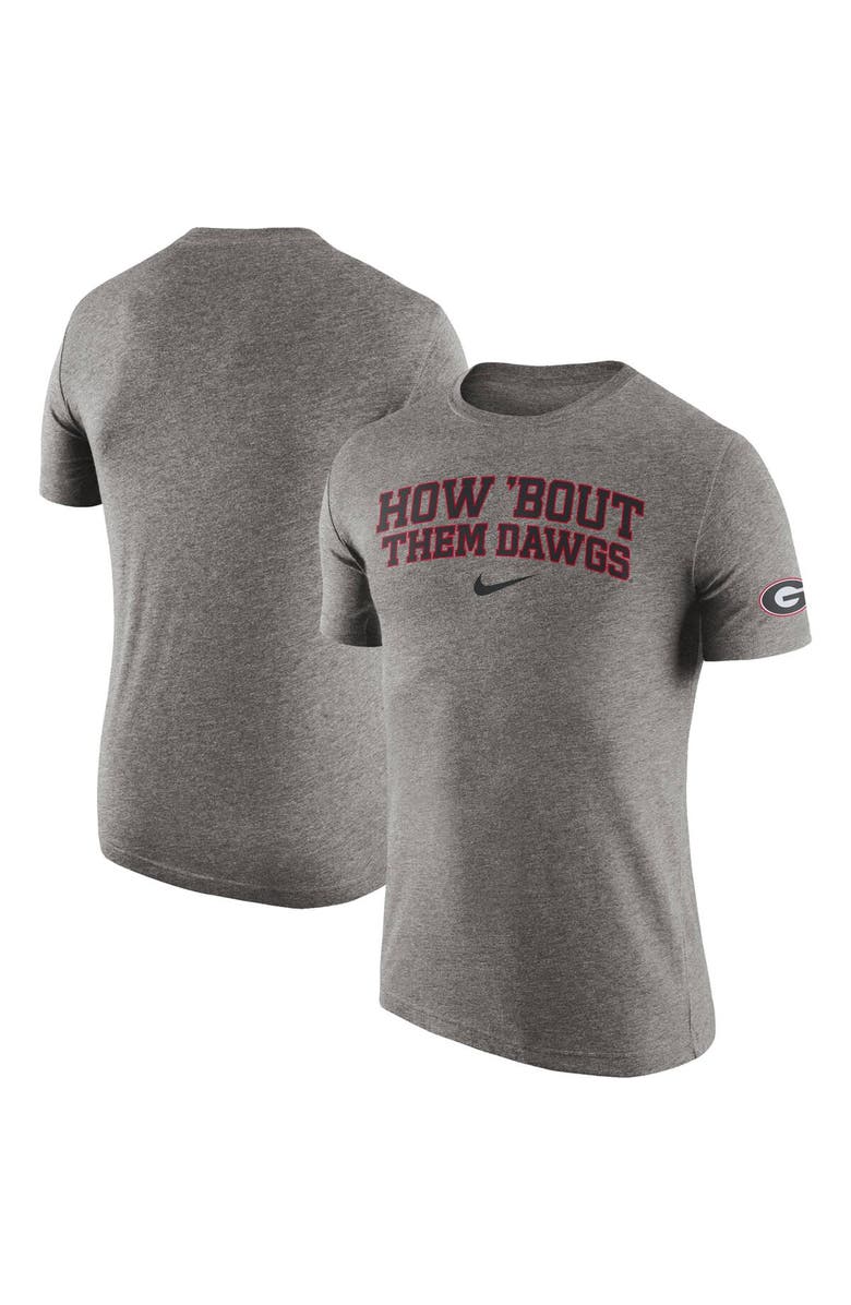 Nike Men's Nike Heathered Gray Georgia Bulldogs 2-Hit Tri-Blend Performance T-Shirt, Alternate, color, 