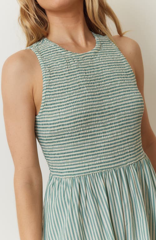 Marine Layer Smocked Sleeveless Dress In Blue