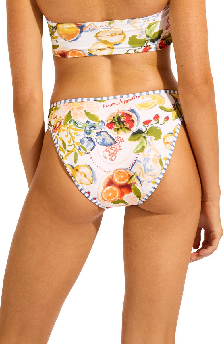 Seafolly High Cut Bikini Bottom, Alternate, color, White