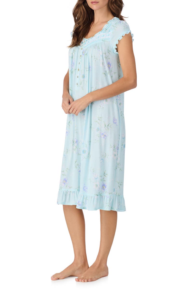 Eileen West Floral Print Cap Sleeve Waltz Nightgown, Alternate, color, 