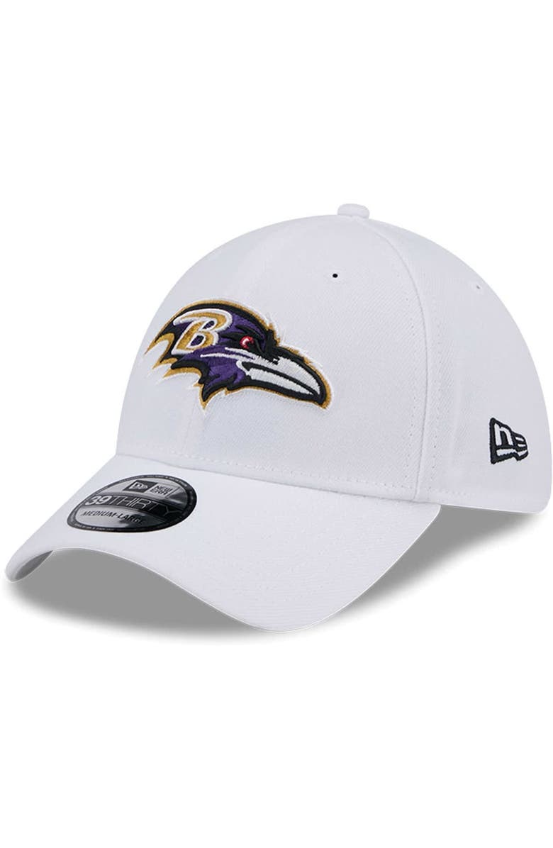 New Era Men's New Era White Baltimore Ravens Main 39THIRTY Flex Hat, Main, color,