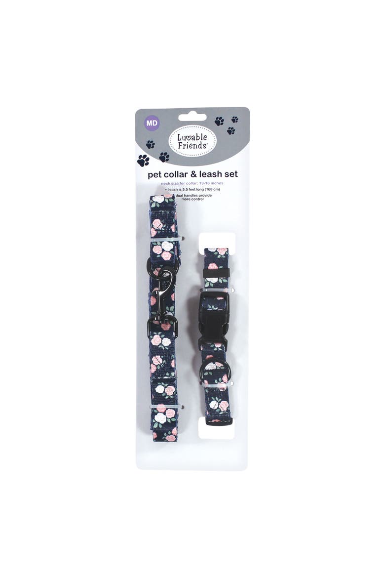 Pet Collar and Leash Set, Alternate, color, Floral