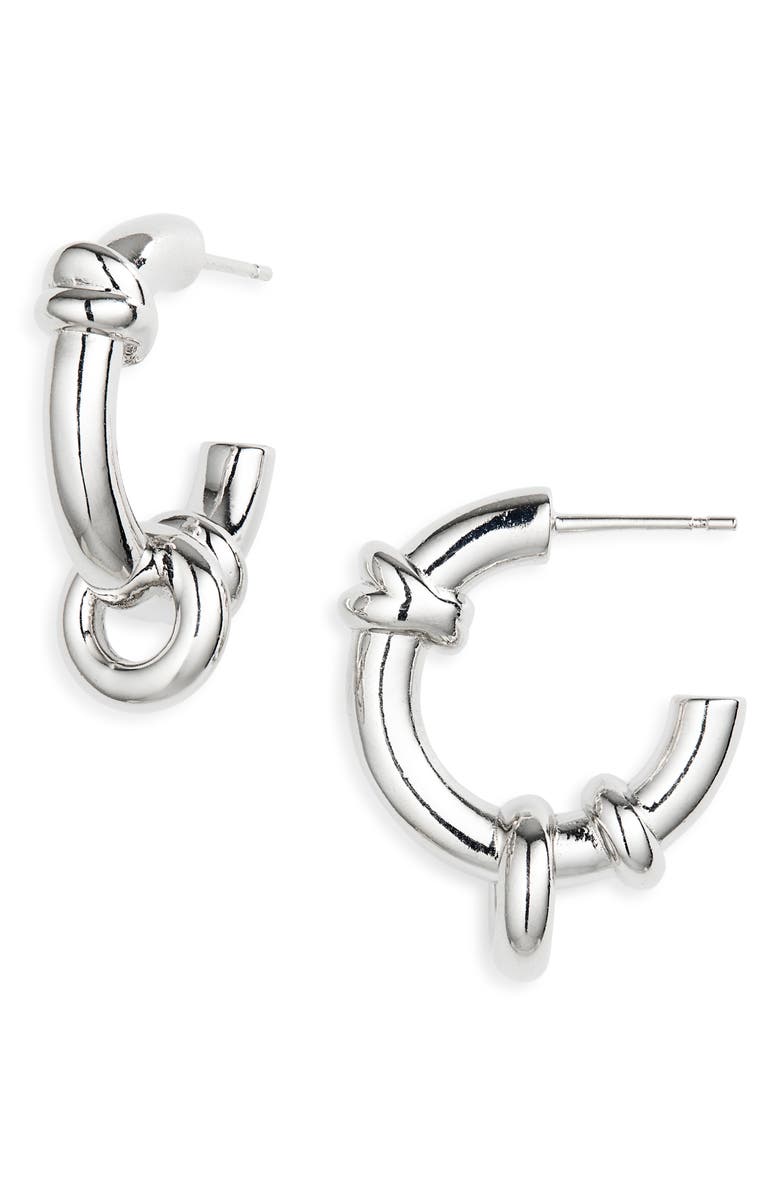 Justine Clenquet Janis Hoop Earrings, Main, color, Palladium