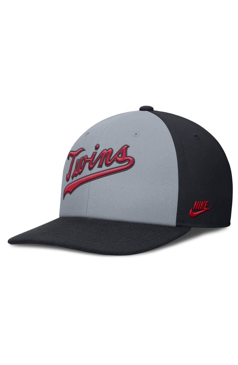 Nike Men's Nike Gray/Navy Minnesota Twins Pro Performance Snapback Hat, Alternate, color, Gray