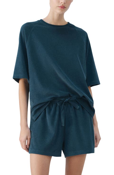 Cotton Blend Terry Pajama Top