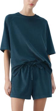 MANGO Cotton Blend Terry Pajama Top