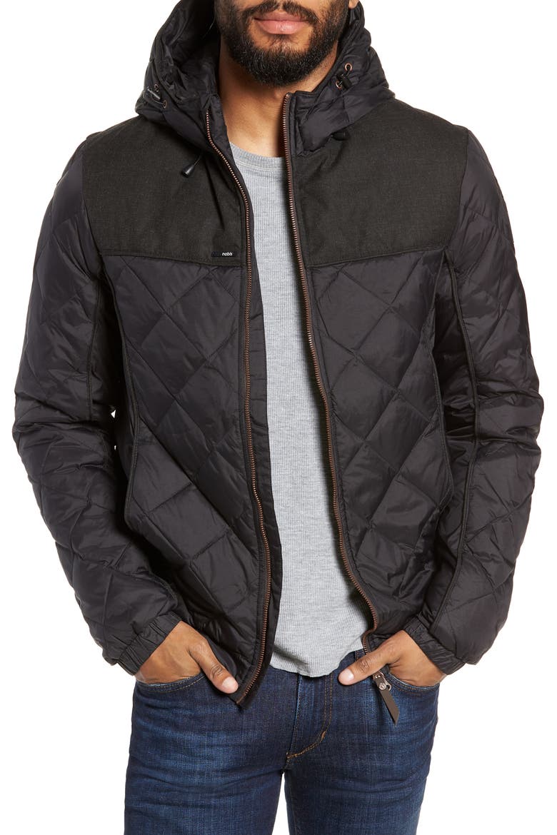 Packable Quilted Down Jacket, Main, color, BLACK