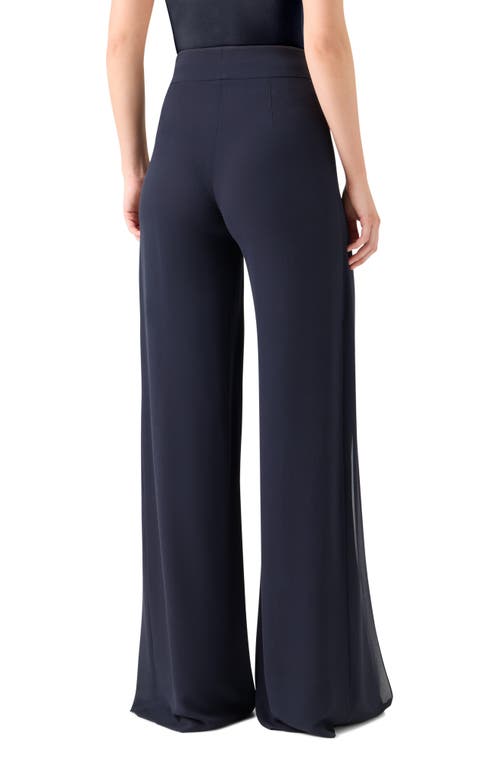 Akris Fellia Slit Wide Leg Pants In Blue