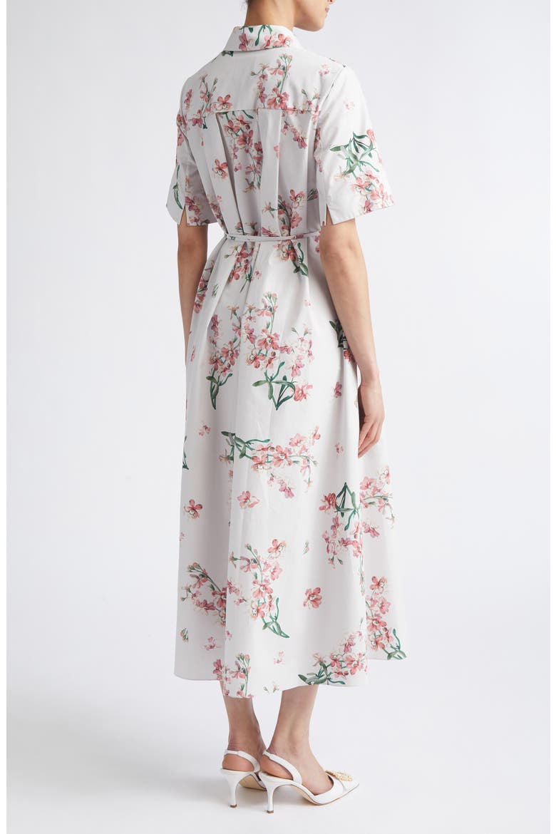Floral Organic Cotton Midi Shirtdress, Alternate, color, PAINTED ORCHID PETAL PINK