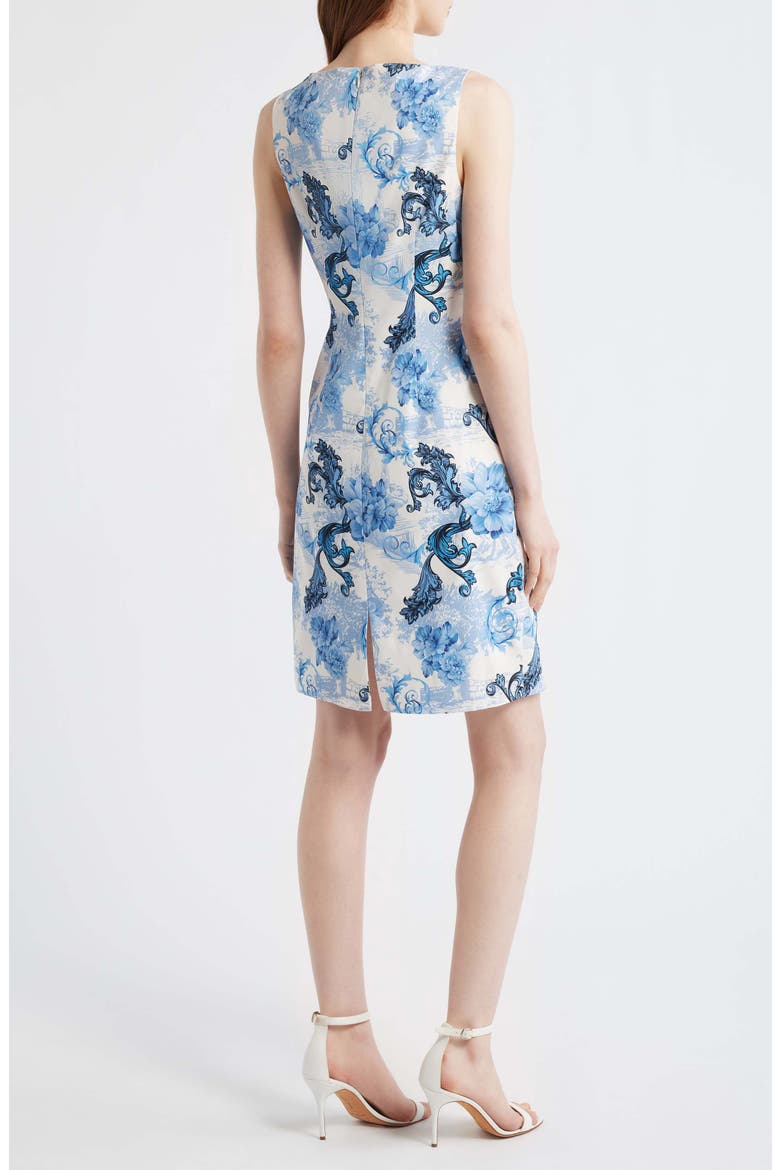 Print Sleeveless Dress, Alternate, color, IVORY PERI