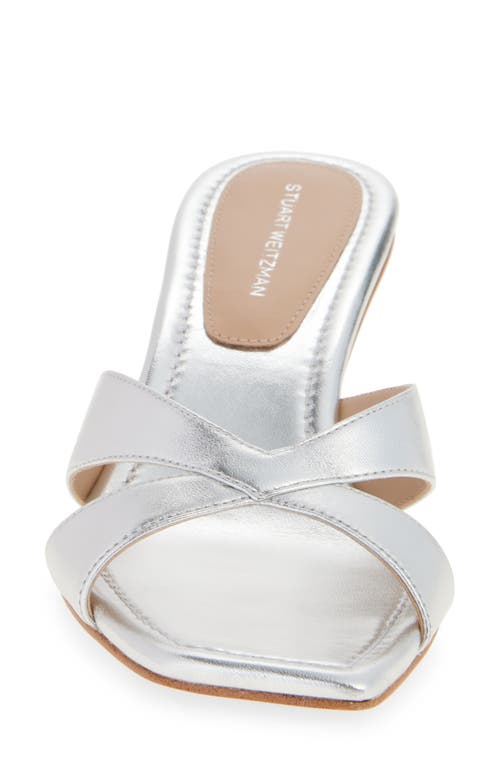 Stuart Weitzman Miami 50 Slide Sandal In Silver