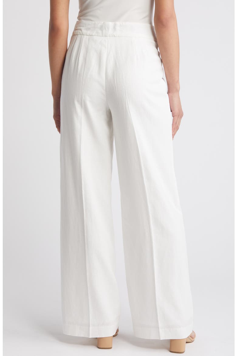 Wide Leg Linen Blend Pants, Alternate, color, IVORY