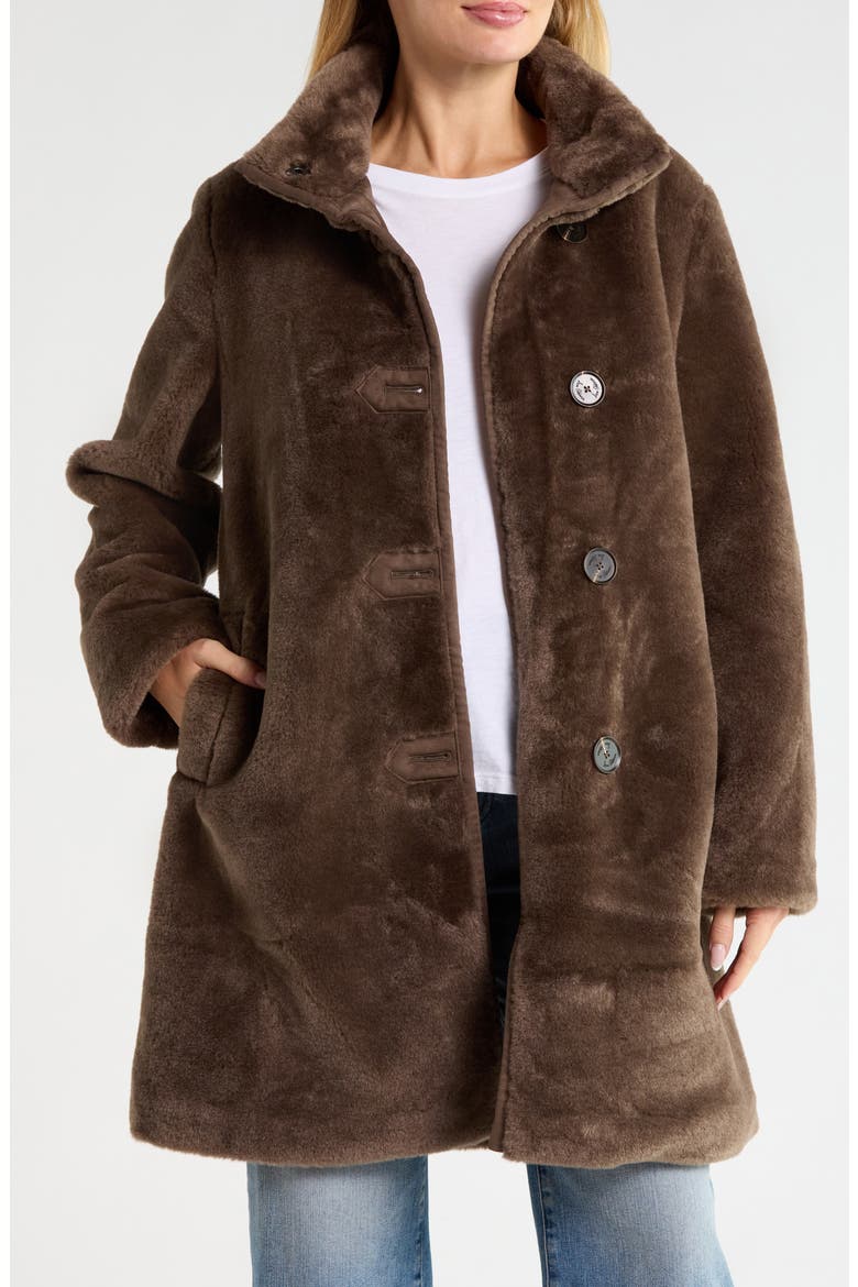 Faux Fur Stand Collar Jacket, Alternate, color, MINK