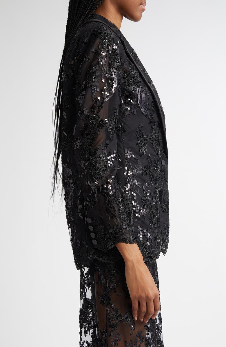 Alice + Olivia Judith Sequin Lace Blazer, Alternate, color,