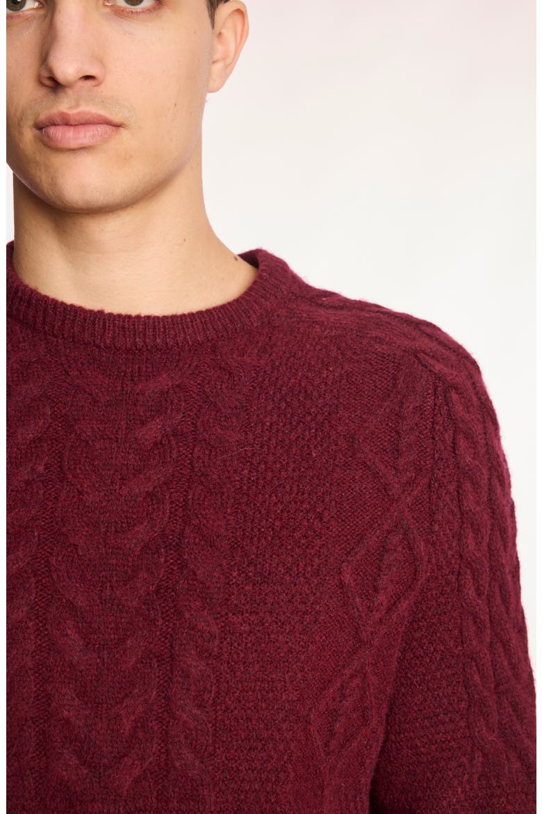 Crewneck Sweater, Alternate, color, DARK MAROON