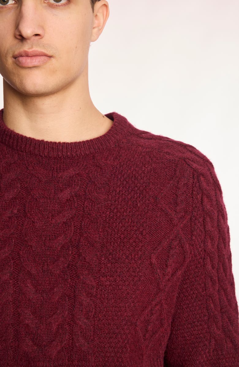 PAISLEY & GRAY Crewneck Sweater, Alternate, color, Dark Maroon