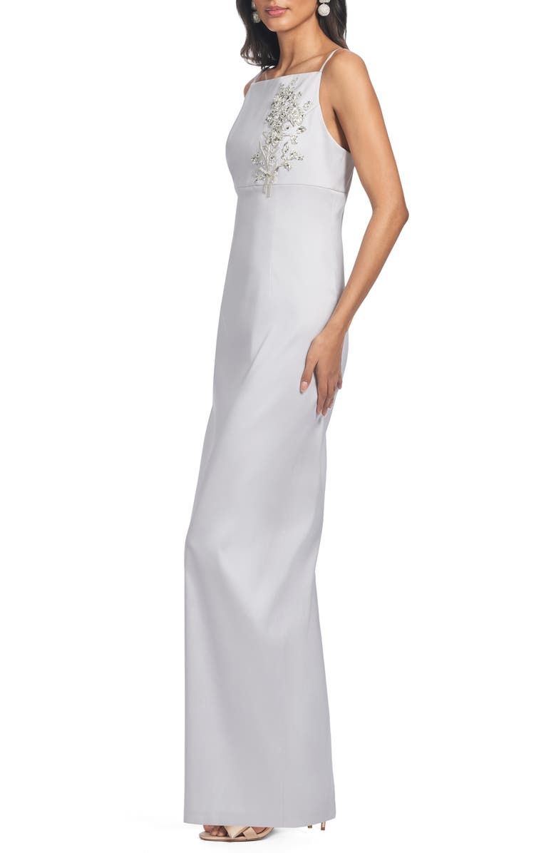 Sachin & Babi Pryce Embellished Stretch Mikado Column Gown, Alternate, color, Silver