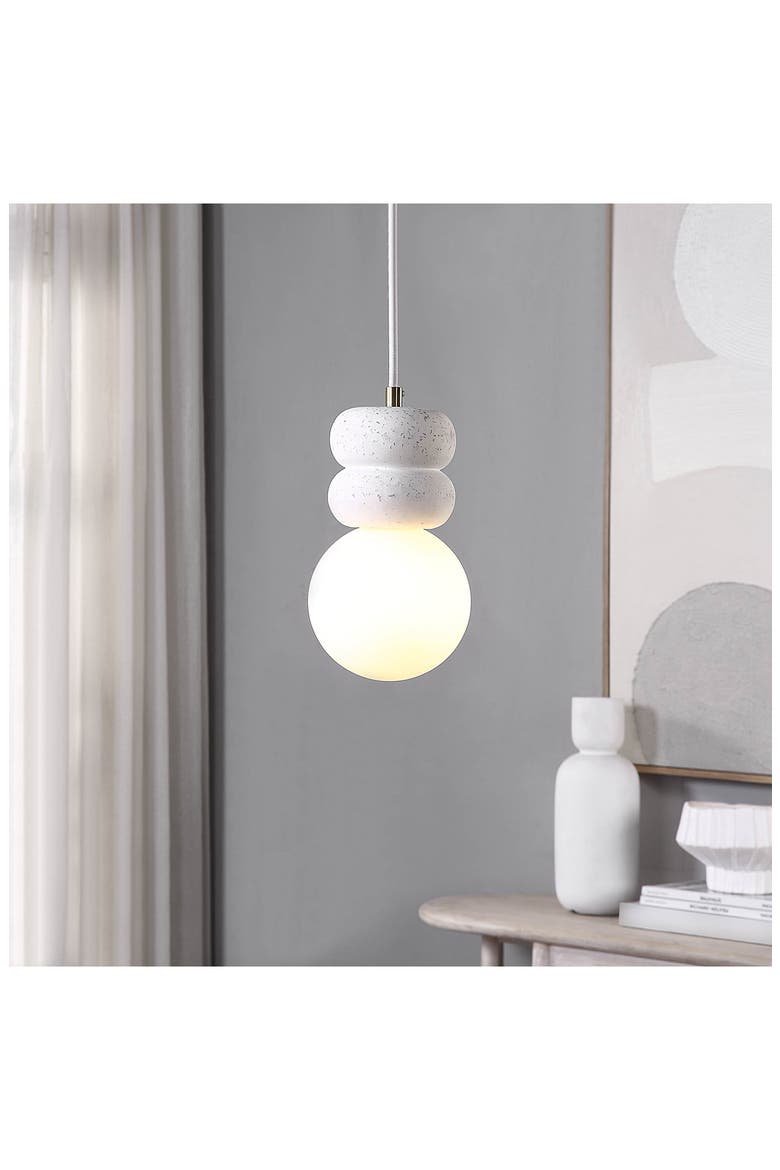 Candra Ceiling Light Fixture, Alternate, color, OFF WHITE/ SPECKLES/ ANT BRASS