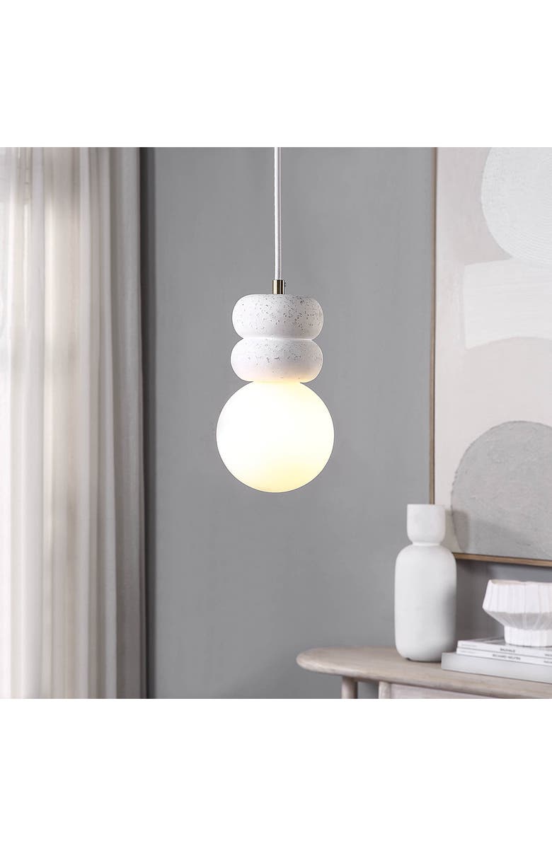 Renwil Candra Ceiling Light Fixture, Alternate, color, Off White/ Speckles/ Ant Brass