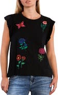 Billy T Aurora Petal Embroidered Sleeveless T-Shirt