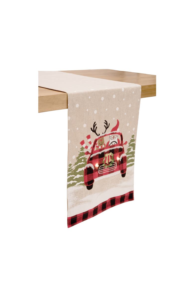 Christmas Road Trip Friends Table Runner 13.5" x 72", Alternate, color, Brown