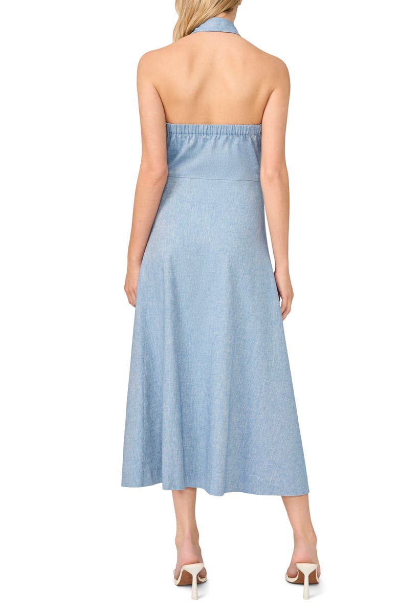 Halogen<sup>®</sup> Button-Up Cotton & Linen Blend Halter Shirtdress, Alternate, color,