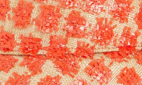 Lele Sadoughi Melon Dotted Raffia Bucket Hat In Natural Melon