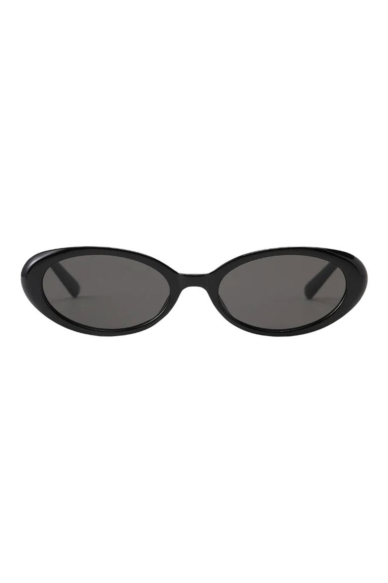 Taya 53mm Polarized Oval Sunglasses, Main, color, BLACK/ BLACK
