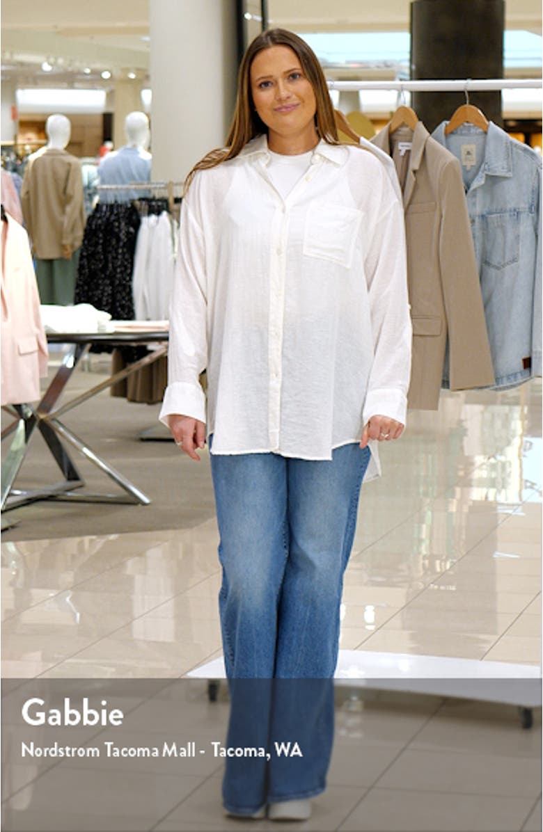 Premium Linen Button-Up Blouse, sales video thumbnail