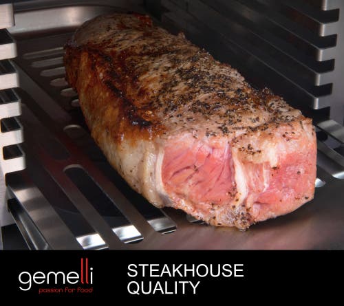 Gemelli Home Gemelli Gourmet Steak Grille, Infrared Superheating Up To 1560 Degrees, Electric Grill In Black