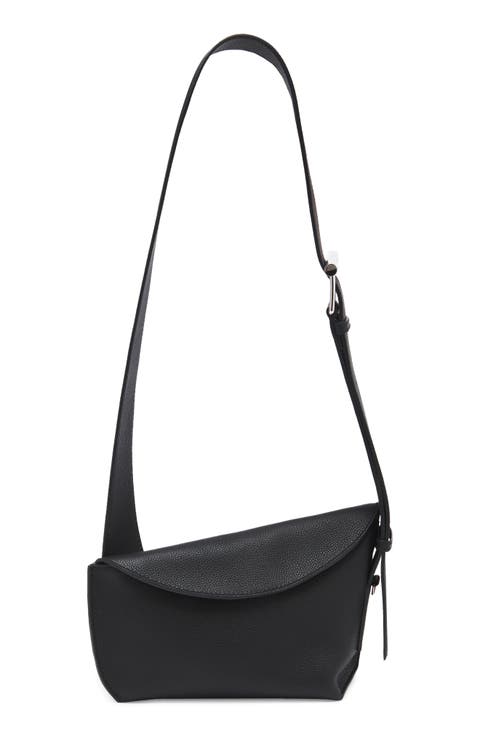 T-Bar Sling Asymmetric Leather Crossbody Bag