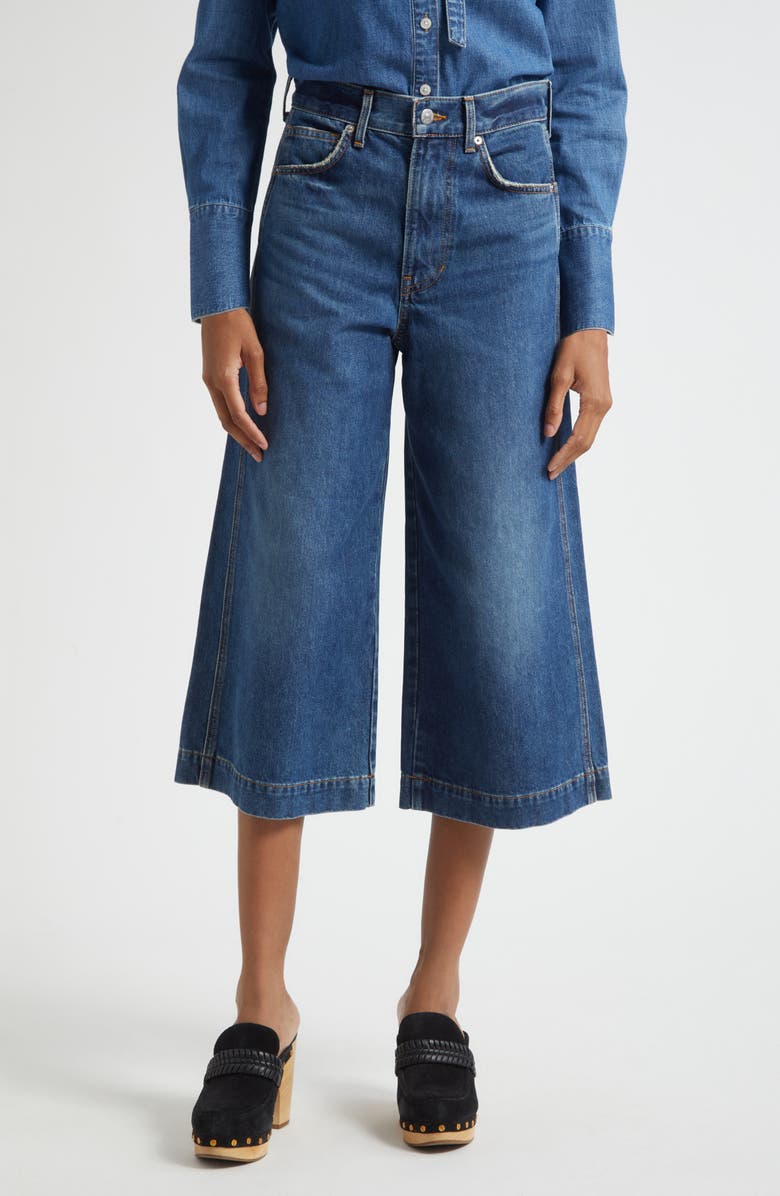 Veronica Beard Marlow High Waist Culotte Jeans, Main, color, Bandit