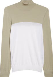 FERRAGAMO Two-Tone Wool Turtleneck Sweater