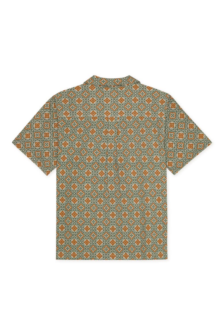 Lukas Arabesque Print Short Sleeve Button-Up Shirt, Alternate, color, SEA MOSS GREEN