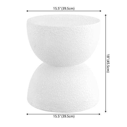 Jonathan Y Greta 18" Mid-century Modern Drum Indoor/outdoor Accent Table In White Frosted