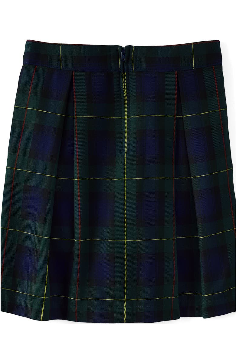 Lands' End Girls Plaid Pleated Skort Top of Knee, Alternate, color, Plaid Hunter/Classic Navy