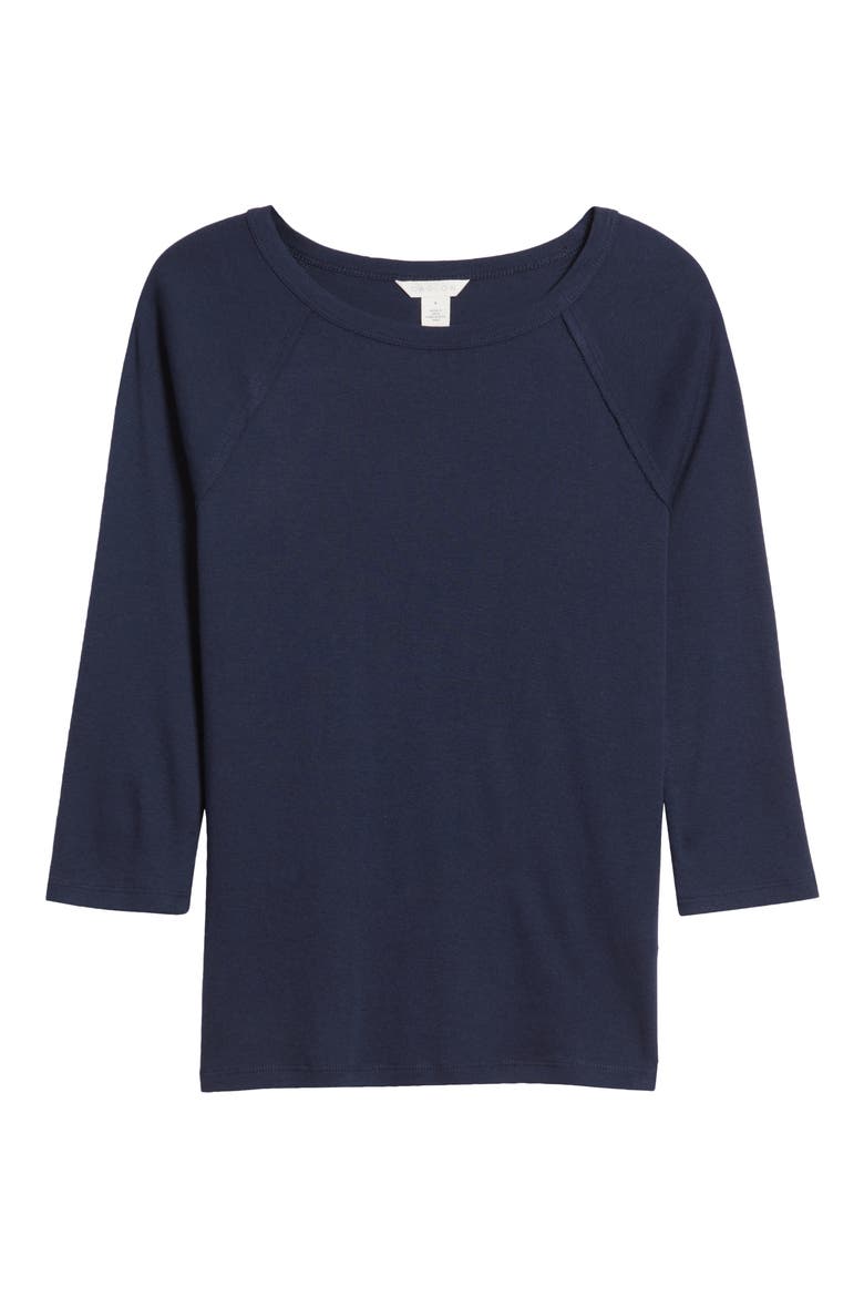 Raw Edge Raglan Sleeve T-Shirt, Alternate, color, NAVY BLAZER