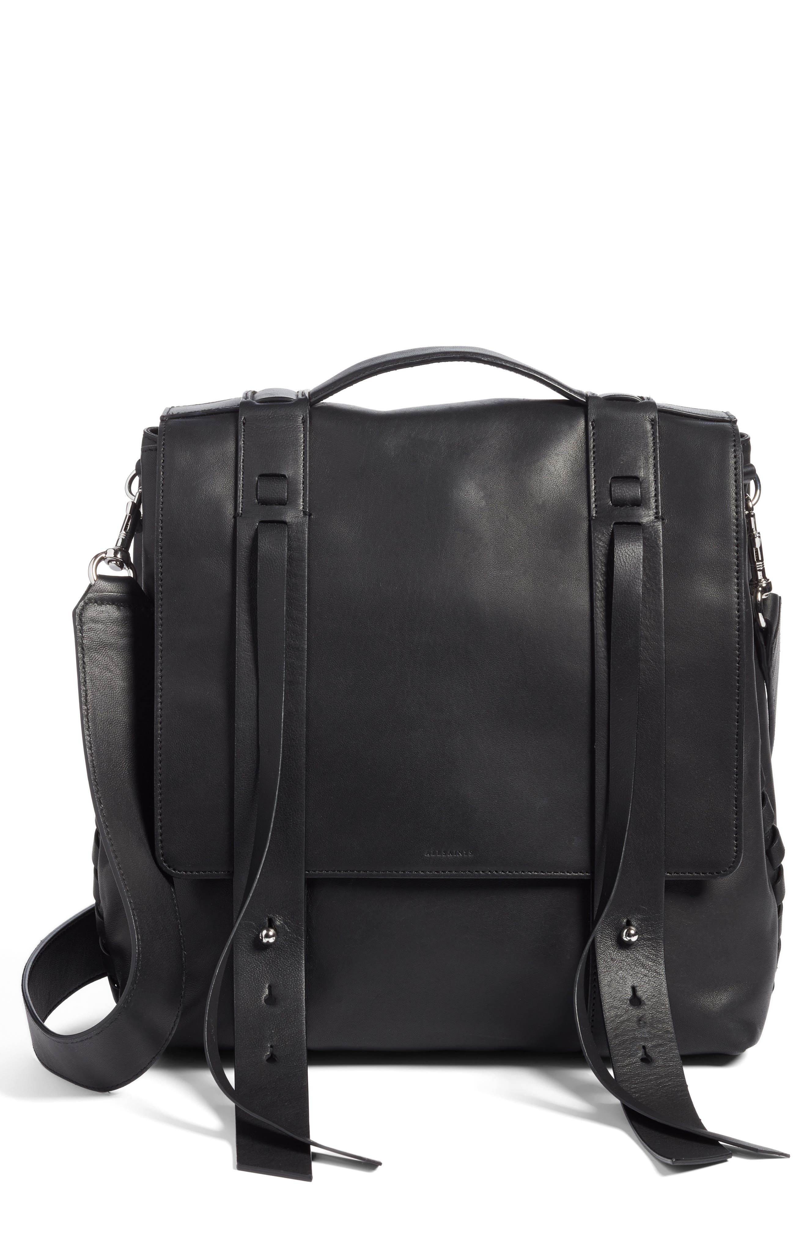 AllSaints Fin Leather Backpack (Women) | Nordstromrack